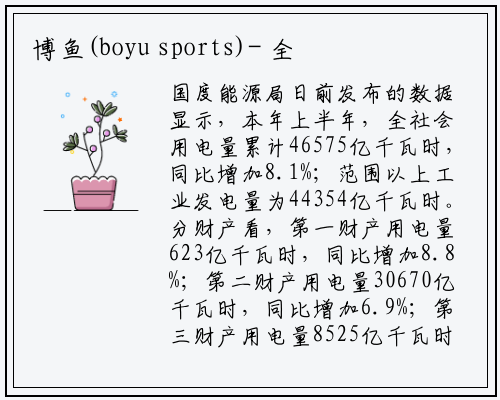 博鱼(boyu sports)-
全社会用电量上半年同比增长8.1%
